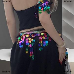 [COD] Biubiuni Thời trang Sequins tua eo chuỗi cho phụ nữ cô gái Belly Dancing Jazz Dance hip hop vành đai eo phụ kiện