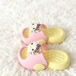 [Free Shipping] Slip-On Thick-Soled Cute Kitten Cartoon Pattern Flip-Flops For Women 2026 Non-Slip Wedge Casual Sandals For Girls