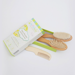 AhahBaby Baby Wooden Hair Brush Set 1 กล่องได้หวีไม้ 3 แบบ ของเเท้