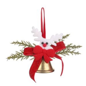 OOC with Bow Christmas Bell Ornaments Golden Pine Cone Golden Bell Pendant Festive Assorted Style Xmas Tree Decorations Party Supplies