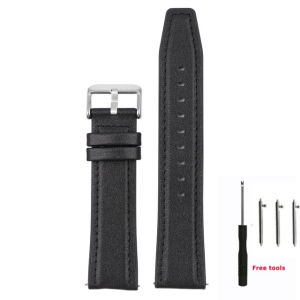 Aotelayer Quick Release 20mm 22mm 24mm TPU+Genuine Leather Watchband Flat Interface Universal Strap With Square Steel Buckle For HUAWEI GT For Galaxy Watch 3/4/5 For Gear S2 S3 S4