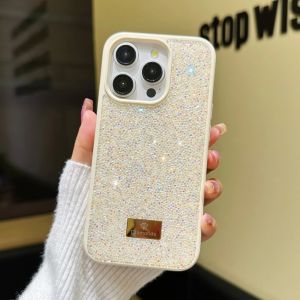 Luxury INS Dazzling Full Covered Zircon Macaroon Color Phone Case for iPhone 17 16 15 14 11 12 13 Pro Max Plus 16e Back Cover