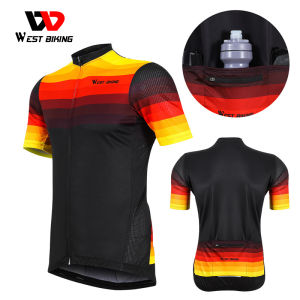 WEST BIKING Cycling Sports Jersey Summer Men Short Sleeve MTB Road Bike Riding Jersey Cool Quick Dry Comfortable Cycling Clothing