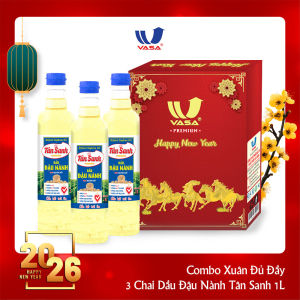 Dầu Đậu Nành Tân Sanh 1L - Combo 3 chai "Xuân Đủ Đầy"