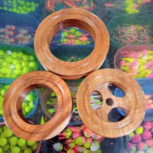 Gulungan Pancing Kayu Kletek Polos Besar Warna Cinnamon