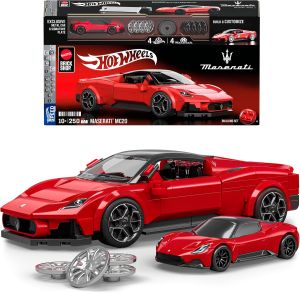 Mattel Brick Shop Hot Wheels Maserati Mc20 Building Toy Kit (250 Pieces) For Collectors