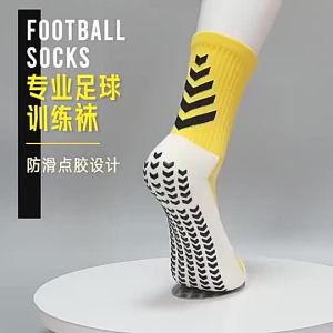 ถุงเท้าฟุตบอลผู้ชาย ระบายอากาศ ดูดซับเหงื่อ ถุงเท้าฟุตบอลกลางท่อ ซิลิโคนกันลื่น ถุงเท้าฝึกซ้อม