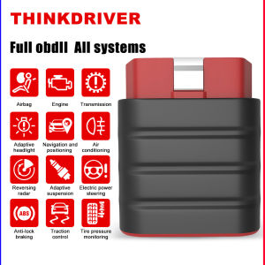 THINKCAR Thinkdriver Car OBD2 Scanner Full System Diagnostic Tool Key Programming/SRS/Oil/EPB 15 Reset Functions Auto Bluetooth Code Read Scanner For IOS&Android EOBD OBD2 For All Automotive Diagnostic Scan Tool for Proton/Perodua/Toyota/Honda/Isuzu