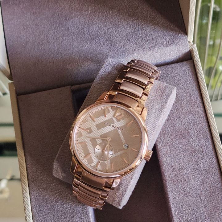 Burberry The Classic Round 40mm Case Rose Gold Tone Unisex Wrist Watch BU10013 Lazada PH