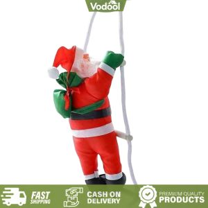 [VSC] 1pc Santa Claus Climbing Ladder Pendant with Rope Santa Claus Climbing Rope Pendants Santa Climbing Rope Ornament for Home Garden Festive Holiday Adornment