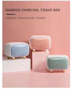 SS1673 Bamboo Charcoal Radio Tissue Box / 竹炭收音机纸巾盒