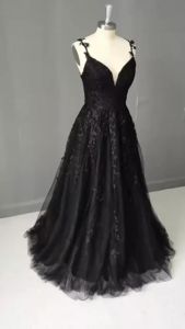 Customized Evening Dresses Spaghetti Strap Backless Prom Dress 2025 A-line Length Shiny Tulle Elegant Womens Party Dresses