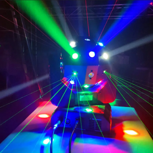 COD Cepat MOVING HEAD BALL Lampu Panggung Mini Lampu Depan Bergerak LED RGB DMX512 16/18 Saluran / Lampu Sorot Panggung RGB Berputar Otomatis Warna Warni - BLACK