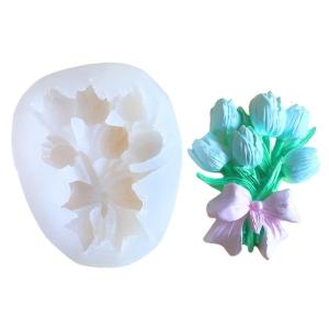 ช่อดอกไม้แม่พิมพ์ซิลิโคนการทำสบู่อีพอกซีเรซินแม่พิมพ์ทำช็อคโกแลตฟองดองต์แต่งหน้าเค้ก