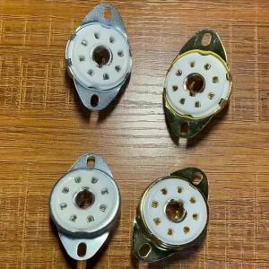 ซ็อกเก็ตหลอดเซรามิก 8 พิน GZC8-Y-8 ติดตั้งบนแชสซี 5B254 7N7 4P1S 2J27 EBL21 ECH21 เครื่องขยายเสียงหลอดสุญญากาศ วินเทจ HIFI DIY