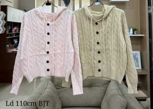 JACKET HOODIE BAHAN RAJUT IMPORT BJT