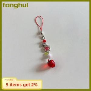 fanghui Sweet Cute Strawberry Mobile Phone Lanyard Lovely Fruits Phone Chain For Girls Y2K Aesthetic Cellphone Keychain
