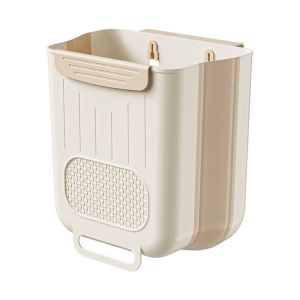DZYSGY Space-saving Wall Mount Trash Bin Hanging Punch-free Toilet Storage Bucket Durable Plastic Foldable Trash Can Kitchen