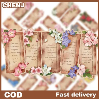 CHENJ 30PCS Vintage Flowers Bookmarks Aesthetic Flower Painting Bookmarks Paper Card Marking Bookmarks Book Lovers Page Markers Clip