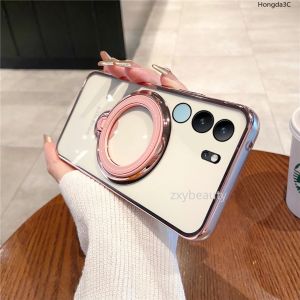 เคสสำหรับ Vivo V29 5G 2023เคสโทรศัพท์ฝาครอบกันกระแทกขอบ TPU นิ่มโปร่งใสสำหรับ VivoV29 V 29 Pro ตัวยึดแหวน V29Pro ยึดด้านหลัง