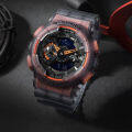 Original G Shock (GA-110LS-1AER) Watch Grey Orange Resin Band Watch. 