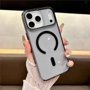 Luxury Transparent Wireless Charge for Magsafe Case for iPhone 17 Air 16Pro 15 17Pro Max Clear Lens Protection Hard Cover