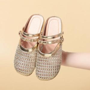 [Free Shipping] WomenS Slip-On Sandals 2026 Summer Collection Woven And Hollowed-Out Design Thick-Soled Closed-Toe For Outdoor Wear And With A Non-Slip Sole