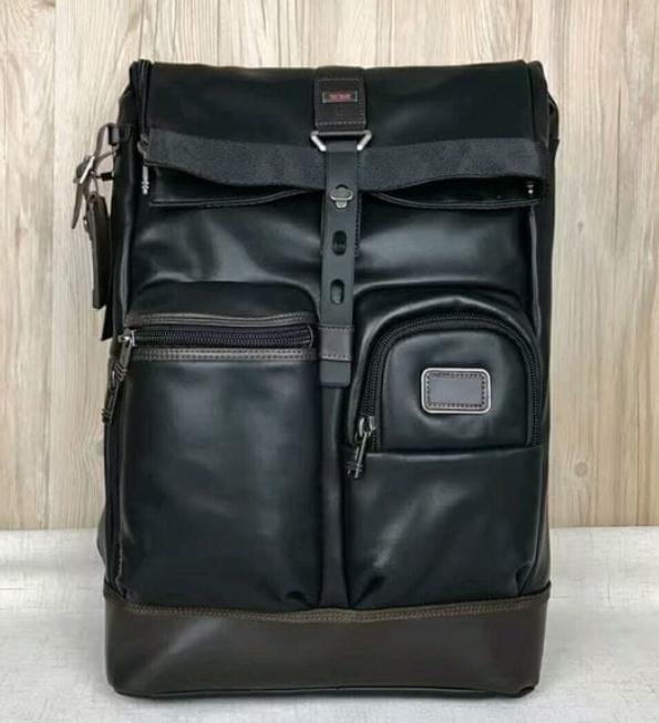 Tumi Luke Roll Top Leather Black Backpack - Premium Super | Lazada