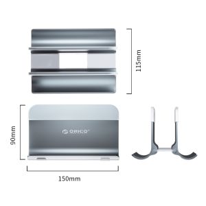 ORICO Vertical Laptop Stand Pure Aluminum Alloy Gravity Auto Lock Holder Multi Storage for MacBook iPad Phone Anti-Slip Silicone Vertical Notebook Dock