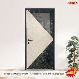 Two-Tone Fire Rated Laminate Main Door for HDB BTO CONDO and Resale Flat| Best Singapore Door | Door Installation | Customize Door