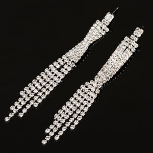 Popular in Europe and America rhinestone cross-fringed stud earrings earrings jewelry hot-selling earrings E