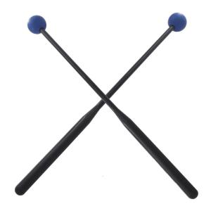 2Pcs Plastic Handle Percussion Instrument Accessories Mallets Beginners Training Marimba Mallets Rubber Ball Drumsticks