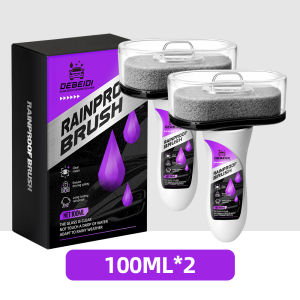 [✅SG Ready Stock] Car Glass Oil Film Remover & Rainproof Coating Brush 2-in-1 Windshield Care Kit Green Purple Single / Combo Set 100ml