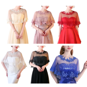 Trọng lượng nhẹ ren Bridal capelet Shawl dễ dàng trượt trên thiết kế quấn ngang vai cho đám cưới ngoài trời và nhiếp ảnh