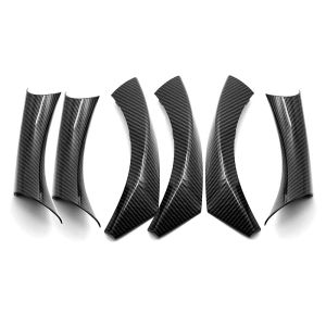 For BMW 3 Series E90 E91 316 318 320 325 328i 2004 2005-2012 6pcs Car Interior Door Handle Pull Cover Carbon Style Decorative Trim
