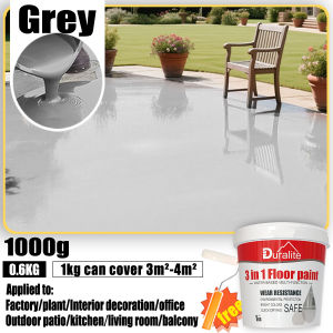 with brush 🔥Duralite 3 In 1 Epoxy Floor Paint Cement Floor Paint 1kg Suitable For Warehouse Workshop Outdoor Indoor Garage Office Gym Factory Playground epoxy paint for flooring floor epoxy paint epoxy resin for flooring