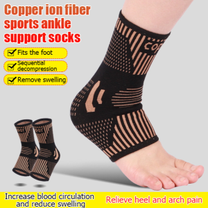 Copper-Infused Ankle Support Brace Breathable Nylon Knit Sports Ankle Sleeve with Compression for Basketball Soccer Running Joint Pain Relief Stability