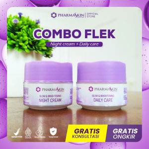 Pharmaskin Combo Flek - Paket Perawatan Siang & Malam untuk Kulit Berminyak dengan Anti-aging dan Pelembab