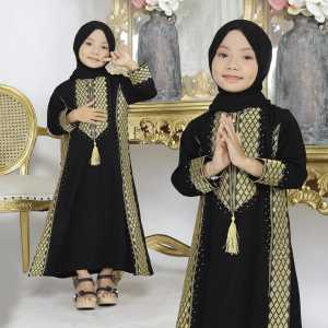 Gamis Abaya Turkey Anak Hitam Namira Kids Muslim Syari Anak Model Terbaru 2022 Perempuan Cewek Muslimah Anak 12 Tahun Set Jilbab Abaya Couple Ibu dan Anak Ym deFashion Baju Dress Gamis Abaya Anak