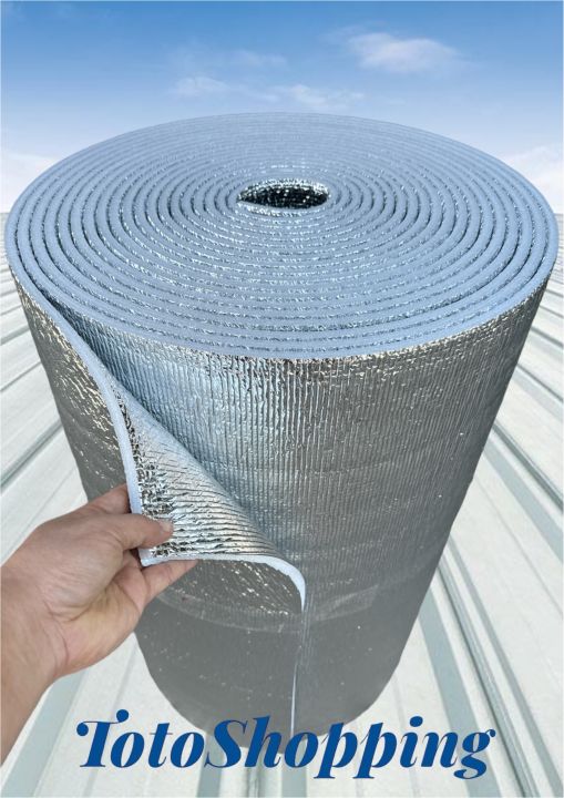 ฉนวนpeเคลือบฟอยล์2ด้าน หนา10mmกว้าง90cmยาว1 20mสามารถเลือกความยาวได้ Insulation Epe 2492