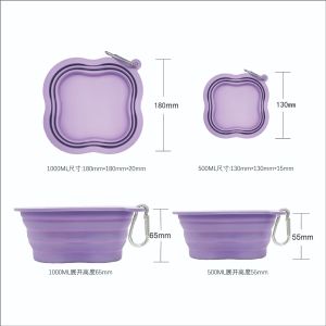 Collapsible SiliconeBowl Portable Dog Cat Feeding Bowl for Outdoor Travel