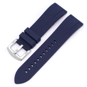 Zhangeer Softness Silicone Strap 20mm 22mm 24mm Men Women Quick Release Wrist watch Band Flat Interface Universal Steel Pin Buckle Black Blue Brown Green Red Orange Watchbands Replacement Watch Accessories