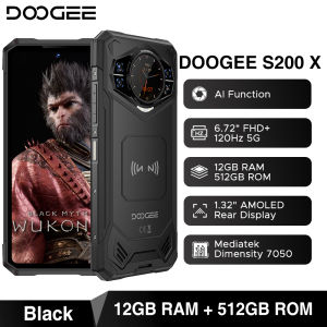 DOOGEE S200 X 5G 12GB 512GB Rugged Phone MTK Dimensity 7050 10100mAh 33W battery 6.72” FHD+120Hz IPS screen