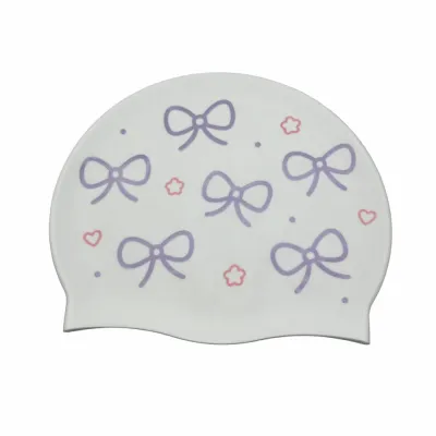 FPOTSK Creative Bow Print Swimming Hat Bow Pattern Funny Bathing Caps Comfortable Wear Silicone Silicone Swim Cap Swimming Pool