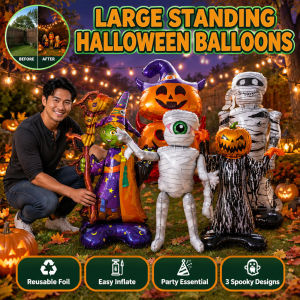 Large Halloween Standing Balloons Pumpkin Ghost Witch Inflatable Foil Balloons Halloween Party Props Indoor Floor Decoration