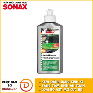 Kem làm sạch và đánh bóng kính xe Glass Polish Intensive Sonax 337100 250ml - làm sạch mà không làm xước kính dùng đc trên phim dán kính - Dmall247