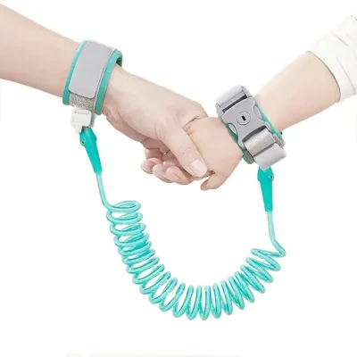 Baby Kids Anti Lost Baby Safety Harness Strap Children Stretchable Wristband Protection Key Lock 360 2m Spring Rotating