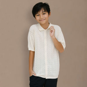 LEWIS EMMA - Atlas Knit Top (2-14 Tahun) Atasan Anak Laki-Laki Perempuan / Pakaian Baju Rajut Lengan Pendek