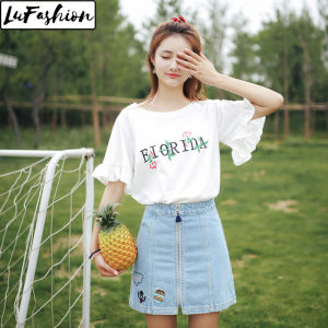 LuFashion Womens T-shirts Loose Casual Flare sleeve Tops Summer Fashion Clothing