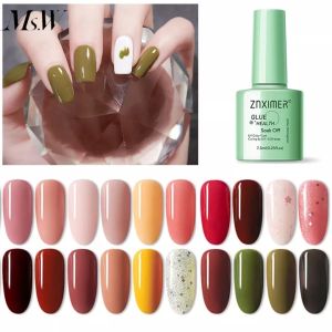 MS.W 7.3 ml Glass Bottle Color Gel Nail Polish Simple Nude Solid Pink UV LED Gel Nail